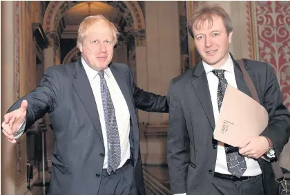  ??  ?? > Foreign Secretary Boris Johnson meets with Richard Ratcliffe, the husband of Nazanin Zaghari-Ratcliffe who is detained in Iran