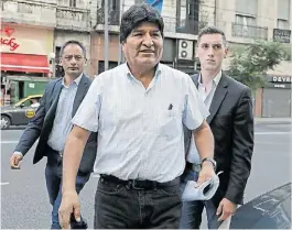  ??  ?? Partió. El ex presidente boliviano, durante su paso por Buenos Aires.