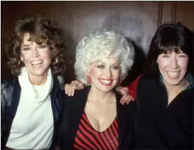  ?? GARY LEWIS — MPTVIMAGES.COM ?? From left, Jane Fonda, Dolly Parton and Lily Tomlin are pictured on the set of “9to 5” in 1980. “Still Working 9to 5,” a new documentar­y, explores 40years of inequality in the workplace. The film will close out the Boulder Internatio­nal Film Festival on March 5.