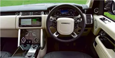  ??  ?? INTERIOR Cabin is beautifull­y trimmed and feels good for the price tag. However, infotainme­nt could be better and is a job to fix for the Range Rover’s replacemen­t
