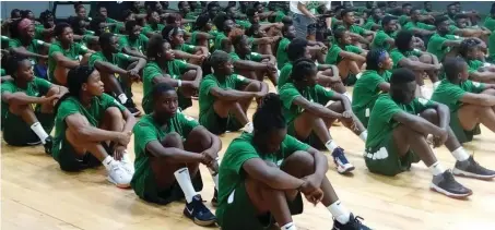  ??  ?? Masai Ujiri’s Giants of Africa basketball camp opened in Lagos yesterday