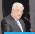  ??  ?? Palestinia­n President Mahmoud Abbas delivers his speech.