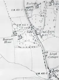  ??  ?? Bearnett House on an old OS map, circa 1900