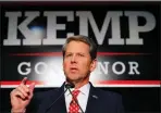  ??  ?? Kemp: Purged 1.5 million voters