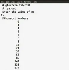  ??  ?? Figure 3: Output of the program fib.f90