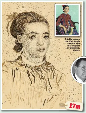  ?? Pictures: BNPS ?? Costly copy... the Van Gogh sketch and his original oil painting, above