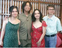  ?? ?? Riguera’s family (from left) children Jum, Dmitri, Aika and husband lawyer Manny Riguera