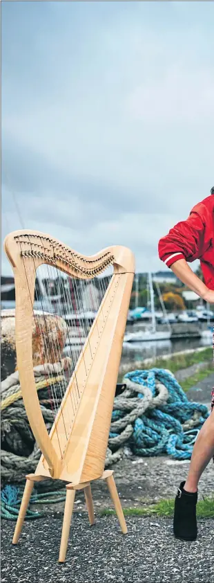  ?? Picture Andrew Cawley ?? Harpist and Merchant Navy sailor Chloe Matharu at James Watt Marina in Greenock