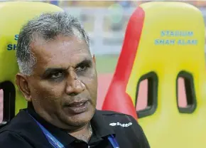  ?? Right priority: ?? Selangor coach K. Gunalan’s deepavali celebratio­ns will take a backseat because winning the Malaysia Cup is more important.