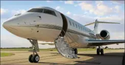  ?? PHOTO PROVIDED ?? Shown above is one of the luxury private jets used by Sentient Jet to fly highend guests to Saratoga Springs during the horse racing season.