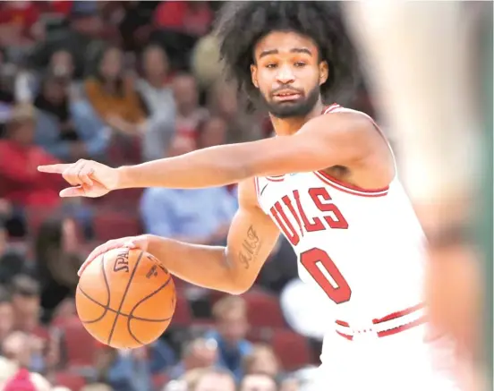  ?? CHARLES REX ARBOGAST/AP ?? Bulls rookie guard Coby White’s maturity and intelligen­ce have impressed coach Jim Boylen. He had 18 points Sunday against the Raptors.