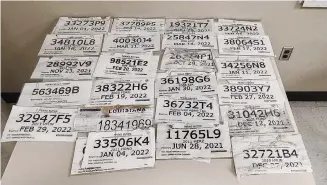  ?? Harris County Pct. 1 Constable Alan Rosen ?? Octavian Ocasio of New York was sentenced to nearly five years in prison while his three alleged co-conspirato­rs face charges in a fake Texas paper plate and buyer’s tags scheme.