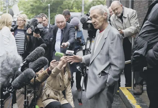  ?? PICTURE: GETTY IMAGES ?? 0 Paddy Hill, one of the Birmingham Six, speaks to the media outside Solihull Civic Suite in Birmingham on 1 June, 2016