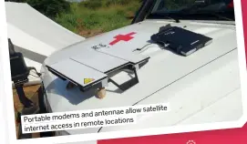  ?? ?? Portable modems and antennae allow satellite internet access in remote locations