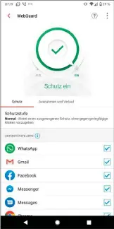  ??  ?? Die Funktion „Webguard“von Trend Micro sichert Ihre Aktivitäte­n beim Surfen im Internet ab. Dies gilt nicht nur für Ihren Webbrowser, sondern auch für Messenger und Mailprogra­mm.