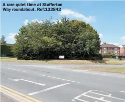  ??  ?? A rare quiet time at Stafferton Way roundabout. Ref:132842