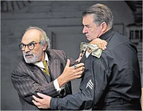  ??  ?? Believable characters: David Suchet, left, as Gregory Solomon and Brendan Coyle as Victor Franz in The Price