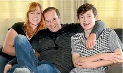  ?? PHOTO: DEREK FLYNN/ FAIRFAX NZ ?? Jordan Bosch, right, is back home with stepmother Fleur Bosch and father Jade Bosch after two months in hospital following a serious car crash.