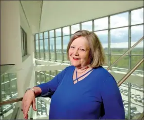  ?? Arkansas Democrat-Gazette/STEPHEN B. THORNTON ?? Nadine Baxter, a 2015 titleholde­r in the Leukemia & Lymphoma Society’s Man & Woman of the Year campaign, has volunteere­d for the event ever since she won. Some of the proceeds go toward gasoline cards for blood cancer patients who must travel long...