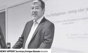  ?? DFA.GOV.PH ?? Newly-appoint Secretary enrique Manalo