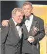  ?? Picture: Bafta/Rex/ Shuttersto­ck. ?? Terry Jones with Michael Palin at the Arqiva British Academy Television Awards in 2013.