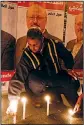  ?? AP/LEFTERIS PITARAKIS ?? An activist with a group called “Khashoggi’s Friends Around the World” takes part in a candleligh­t vigil Thursday outside the Saudi Consulate in Istanbul.