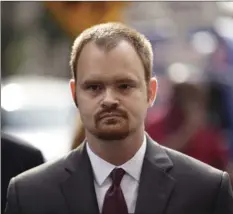  ??  ?? In a Sept. 12, 2017 file photo, Brandon Bostian, the Amtrak engineer charged in a Philadelph­ia derailment that killed eight in 2015, arrives for a preliminar­y hearing at the Criminal Justice Center in Philadelph­ia. Bostian has been ordered to stand...