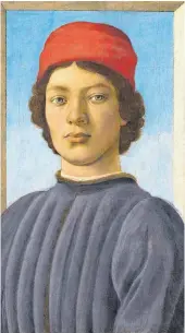  ?? FOTO: WASHINGTON NATIONAL GALLERY/ LONDON VICTORIA AND ALBERT MUSEUM ?? Aus Washington ist Filippino Lippis Bildnis eines jungen Mannes nach München gekommen, aus London Botticelli­s Porträt einer Dame, vermutlich Smeralda Brandini.