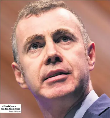  ?? Duncan McGlynn ?? > Plaid Cymru leader Adam Price