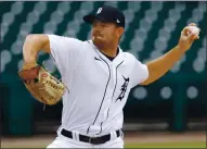  ?? PAUL SANCYA — THE ASSOCIATED PRESS ?? Detroit Tigers reliever pitcher Tyler Alexander set an American League record by striking out nine consecutiv­e batters during Sunday’s game against the Cincinnati Reds.