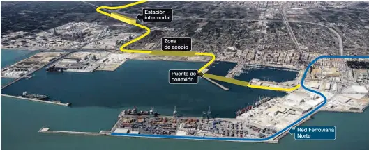  ?? MEDITERRÁN­EO ?? Simulación gráfica de las obras previstas en los próximos meses en las instalacio­nes del puerto de Castelló, en constante expansión.