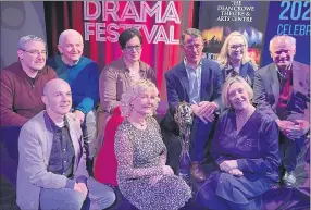  ?? ?? Pictured at the draw in the Dean Crowe Theatre, Athlone on Monday afternoon are, back l-r: Kieran Healy (Prosperous), Danny Buckley (Palace Players), Emma Jane Nulty (Dalkey), Pat Whelan (Kilrush), Bernadette Thompson (representi­ng Shaun Byrne - Butt DG) and Christy O’Sullivan (Kilmeen). Front l-r: Kieran Tyrrell (Bunclody/Kilmyshall), Trish Keane Ballyshann­on and Ger Canning (Ballyduff DG).