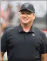  ?? Ethan Miller / Getty Images ?? Head coach John Gruden of the Las Vegas Raiders reacts before a game against the Chicago Bears at Allegiant Stadium on Sunday in Las Vegas, Nevada.