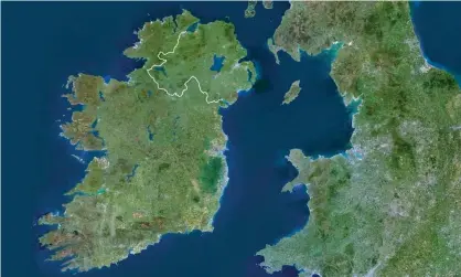  ?? Photograph: Planet Observer/Getty Images/Universal Images Group ?? The Island of Ireland. A line signifies the border between the Republic of Ireland and NorthernIr­eland.