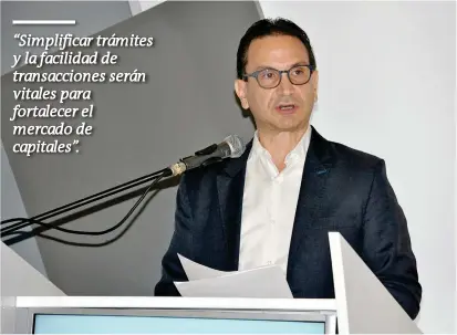  ?? FOTO CORTESÍA ASOBANCARI­A ?? Juan Carlos Mora, presidente de la junta directiva de Asobancari­a y presidente de Bancolombi­a, dictó línea de lo que se espera para el sector de cara a los próximos años.