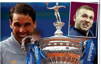  ?? AP ?? King of clay: Nadal takes the title in Barcelona while Evans battles in Glasgow