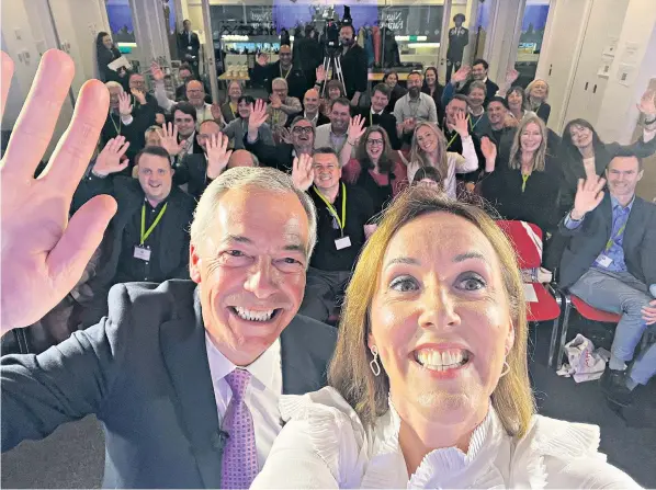  ?? By Dominic Penna and Amy Gibbons ?? Nigel Farage with Camilla Tominey and dozens of Telegraph subscriber­s after yesterday’s question-andanswer session