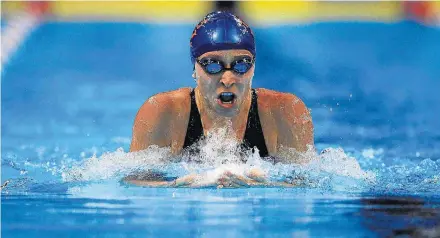  ?? DOUG MILLS/THE NEW YORK TIMES-27/6/2012 ?? Abuso. Ariana Kukors durante disputa dos 200 m livre. Nadadora dos Estados Unidos denuncia antigo treinador