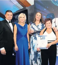  ??  ?? Bridgend Business of the Year 2018. From left: Darryl Matthews, Rockwool UK Ltd; Sian Lloyd; Faith Olding and Angela Painter, Apollo Teaching Services Ltd