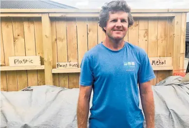 ??  ?? Luke Baxter, of Whangamata’s Beach House builders, is trying to make the industry less wasteful.