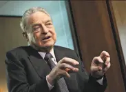  ?? Daniel Acker / Bloomberg News ?? Billionair­e investor and philanthro­pist George Soros has been the target of rightwing hoaxes.