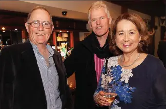  ??  ?? Brian McConnell, Owen O’Sullivan and Hazel McConnell at the Wicklow Male Voice Choir 20th anniversar­y celebratio­ns in Wicklow Golf Club.