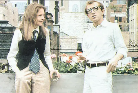  ??  ?? Diane Keaton and Woody Allen star in Annie Hall, the witty rom-com that establishe­d New York City as the playground for Allen’s filmmaking.