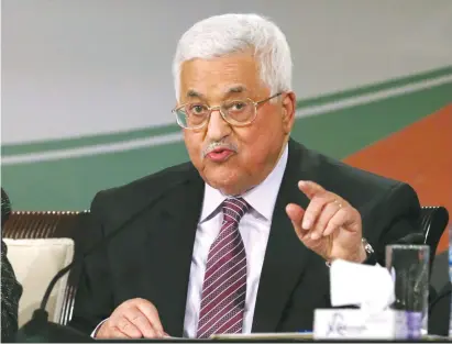  ?? (Mohamad Torokman/Reuters) ?? SOURCES CLOSE to Palestinia­n Authority President Mahmoud Abbas expect him to move forward with his internatio­nal strategy to confront Israel.