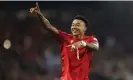  ?? Photograph: John Clifton/Action Images/Reuters ?? Lingard is back to enjoying his football on the pitch with Nottingham Forest.