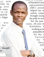  ??  ?? Victor… Joseph Kalimbwe