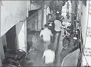  ??  ?? The CCTV footage purportedl­y shows Naresh, the man who was shot at, being chased by five-six masked men.