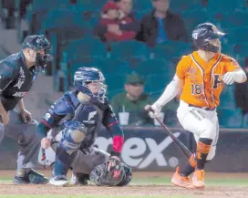  ?? ?? l Los Naranjeros contaron con una fuerte ofensiva en el encuentro de ayer en el estadio Sonora.