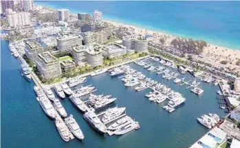  ?? TRR BAHIA MAR/COURTESY ?? PROPOSAL SUBMITTED WEDNESDAY: Seven 10- to 12-story buildings including 651 condominiu­ms, and a hotel
