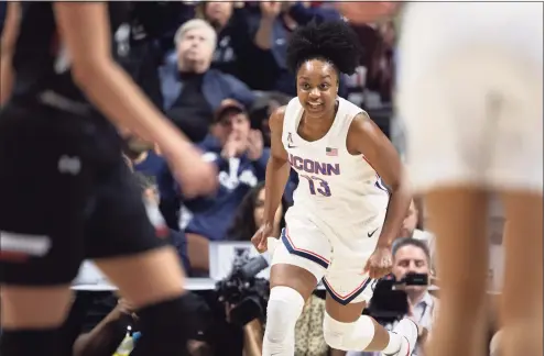  ?? Benjamin Solomon / Getty Images ?? Big East Preseason Player of the Year Christyn Williams and the UConn women’s basketball team will open the season on Saturday against UMass Lowell.